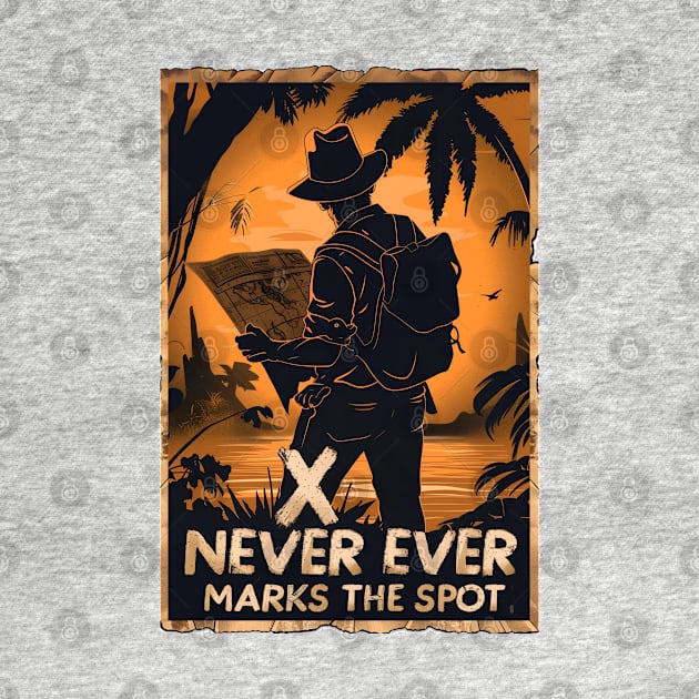 X Never Ever Marks the Spot - Map - Quote - Indy by Fenay-Designs